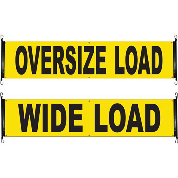 Oversize & Wide Load Banner w/sewn in bungies, 18"x84"