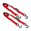 1″ x 6′ S-Hook Cam Buckle Tie-Downs, 2 Pack Clamshells