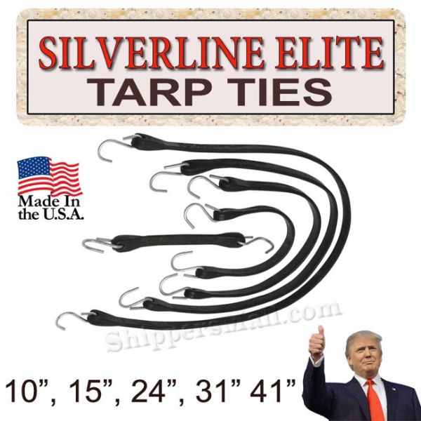 Silverline Elite EDPM Tarp Ties - Sizes: 10" - 41"