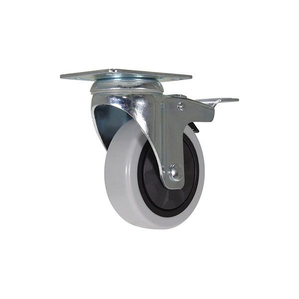 Caster, 4X1-1/4 Poly, Swivel W/Total Brake