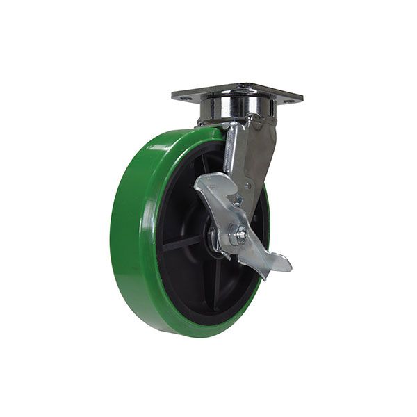 Caster, 8 X 2 Duratough Ptu, Swivel W/Brake